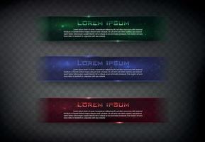 Vector banner glossy  square for web color green blue and red