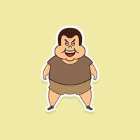 fat people stickers vector