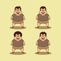 un conjunto de imagen vectorial de niño gordo vector