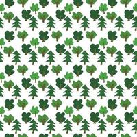 vector seamless pattern with green primitive trees