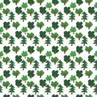 vector seamless pattern with green primitive trees