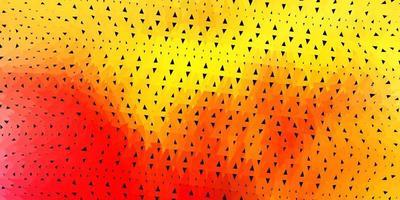 Light red, yellow vector polygonal background.