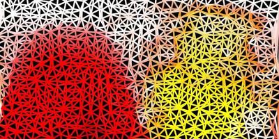 Light red, yellow vector triangle mosaic pattern.