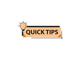 Quick tips banner design. business idea, guide banners template vector