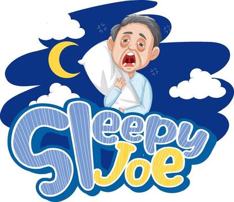 Sleepy Joe logo text design with sleepy old man