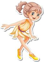 Little angel cartoon character sticker vector