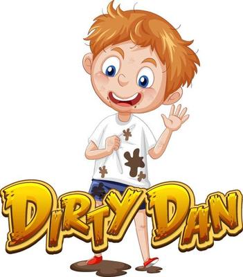 Dirty Dan logo text design with dirty boy