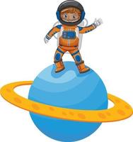 Astronaut standing on a planet vector