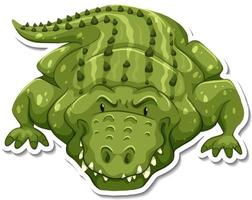 A sticker template of crocodile cartoon character vector