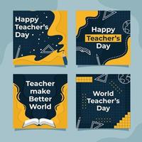 World Teacher Day Social Media Post vector