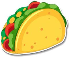 Taco sticker on white background vector