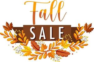 Fall sale banner template vector