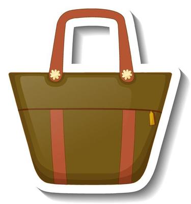 A sticker template with a unisex handbag isolated