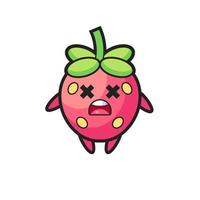 the dead strawberry mascot character vector