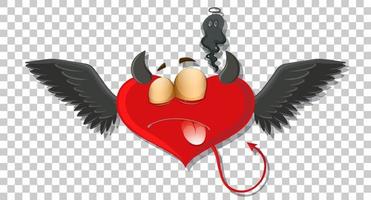 Heart shape devil with facial expression vector