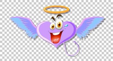 ángel en forma de corazón con expresión facial vector