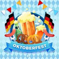 fondo festivo de la celebración del oktoberfest vector