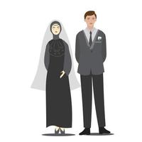 hijab bride in black wedding dress