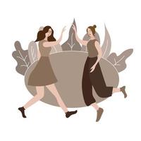 women friendship flat illustration vector