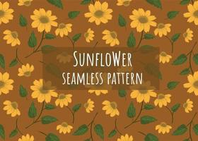 sunflower seamless pattern vector