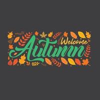 hola otoño otoño decoración camiseta diseño vector