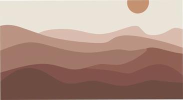 ilustración de fondo de montañas estéticas abstractas contemporáneas vector