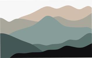 ilustración de fondo de montañas estéticas abstractas contemporáneas vector