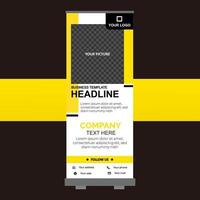 Roll up banner design template Free Vector