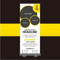 Roll up banner design template Free Vector