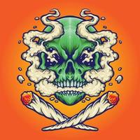 Skull Smoking a Marijuana Cannabis vector
