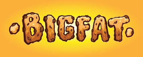 Bigfat Typeface Biscuit Hand Drawn Text vector