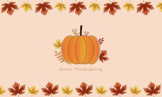 happy thanksgiving background autumn leaves banner vector illustration