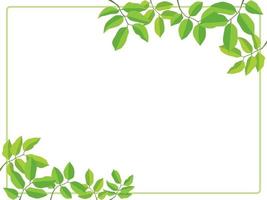 Leaf green frame on illustration graphic vector