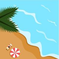 sunbathing in the summer beach vector