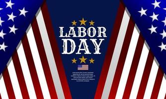 Labor day background design with US flag vector