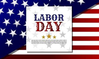 Labor day background design with US flag vector