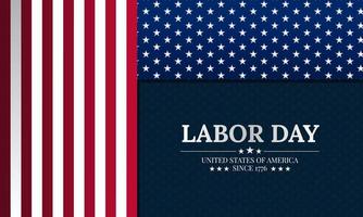 Labor day background design with US flag vector