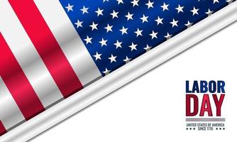 Labor day background design with US flag vector