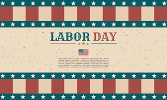 Retro style Labor Day background template design vector