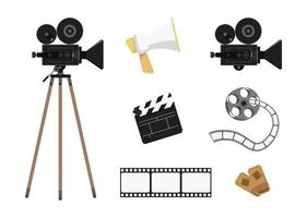 Movie industry elements set vector