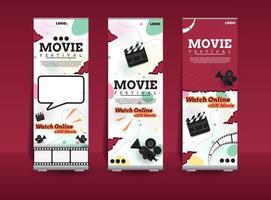 set roll up banner design for film festival vector