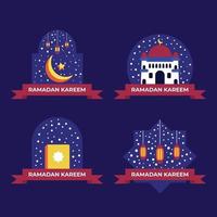 Colección de insignias o etiquetas modernas de Ramadán. vector