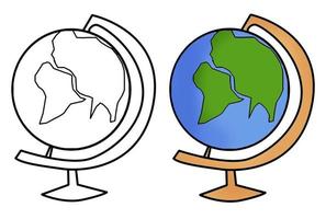 hand drawn teacher globe illustration vector