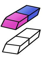 Hand drawn student and teacher eraser vector illustration