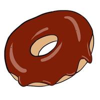 Donuts de chocolate dibujados a mano aislados ilustración vectorial vector