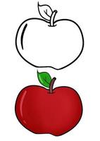 hand drawn teacher red apple illustration vector