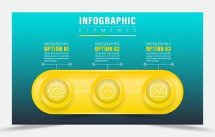 Infographic business template with step or option design vector