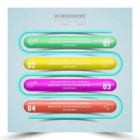 illustration vector design 3d infographic with 4 color element