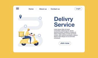 Order delivery tracking landing page template design concept. vector