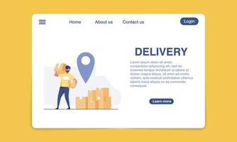 delivery landing page template. vector